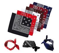 6 piezas Bandanas paisley para hombre y mujer, Paisley Bandanas Pañuelos de vaquero surtidos Unisex Novedad Estampado de la cabeza Envoltura Bufanda Pulsera para adultos y niños
