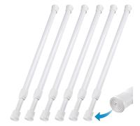 6 Piezas Barra de Tensión,Barra Ducha Extensible,30-50cm,Barras Extensibles,Montaje sin Taladros ni Tornillos,Barra Extensible Cortina,Barra Visillo Extensible,para Cocina,Armario,Ventana (Blanco)