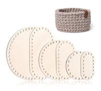 6 Piezas Base de Madera para Cestas, Base de Mimbre para Ganchillo, para DIY Tejer Crochet Tejido de Cesta