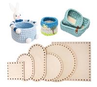6 Piezas Base para Bolsos Crochet, Fondo de Bolsa Redonda para Ganchillo, DIY Tote Bag Cesta de Tejer, 3 Tamaños Bolsas de Ganchillo Parte Inferior, para Manualidades de Cestería (10cm/15cm/20cm)