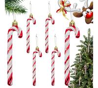 6 Piezas Bastones Caramelo Navidad Decoracion Rojo, FUKPO Bastones de Caramelo Adorno, Adornos Arbol Navidad Adornos Navideños Decoración