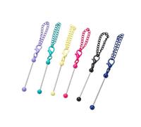 6 Piezas Beadable Beadable Con Cadena Colorida Beading Keychain Holder Bag De Decoraciones De Llavero Para Mujeres Mochilas Para Alumnas