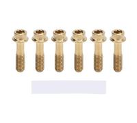 6 piezas Bicicletas fijas pernos de vástago M5x18 mm Aleación de alta resistencia Tornillos anti -Floja ligeros para el manejo de la palanca del freno del manillar de bicicleta de (Negro) (Oro)