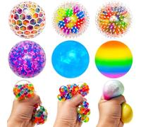 6 Piezas Bolas Antiestres Adultos y Niños, Pelota Antiestres Juguetes Sensoriales, Squishy Juguetes Anti Estrés Bolas Que Alivian la Ansiedad para Apretar, Tdah, Autismo (A)