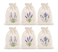 6 Piezas Bolsa de Lavanda Vacía,Bolsita de Lavanda con Cordón,Seca De Lavanda para Especias y Hierbas,para Armario,Cama y Guardarropa