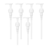 6 Piezas Bombas Dosificadoras, Botes para Gel y Champu, Compatibles con Botellas de Rosca 28/410 y 30 mm, Dispensador Reutilizable para Sirope, Champú, Acondicionador, Bebidas, Café, Plástico Duradero
