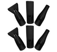 6 Piezas Boquilla Secador para ABS Negra para Perros y Gatos | Conjunto de 2 Boquillas, Forma Redonda Pequeña y Grande, Superficie Lisa y Diseño Aerodinámico