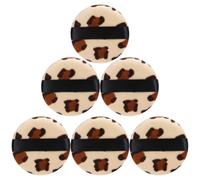 6 Piezas Borla de Polvos Sueltos Grande Redonda de Esponja | Reutilizable y Lavable, Correa para Uso Fácil, para Blush y Base Líquida