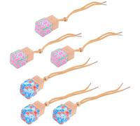 6 Piezas Botella Colgante de Perfume 8ml Cerámica y Madera | Diseño Cordón, Recargable y Portátil, Ambientador Decorativo para Coche y Dormitorio, Fácil de Llevar