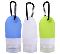 6 Piezas Botella de Cosméticos de Viaje de 38ml en Silicona | Tapa Hermética, Boca Ancha y Orificio Inferior, para Gel y Limpiador Facial en Hotel o Ducha