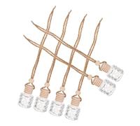 6 Piezas Botella de Perfume de Vidrio Transparente 8ml Colgante | Cuerda Incluida, Formato Cilíndrico, Recambio para Perfume y Aceites, Uso en Coche y Baño