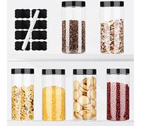 6 Piezas Botes Almacenaje Cocina, Bote de Plastico con Tapa 500ml, Botes Cocina Almacenaje Hermetico Botes Almacenaje Alimentos Apilable, Juego de Recipientes Herméticos sin BPA