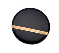 6 piezas botones metálicos planos con borde dorado de 11mm a 40mm, Negro, 30mm 6 piezas