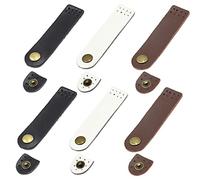 6 Piezas Botones Presión, Correa Con Accesorio Repuesto Para Bolsos Mano, Mochilas, Ordenador, Negocios, Fundas Teléfono Móvil (Negro, Marrón, Blanco, 7,5 x 2 cm)