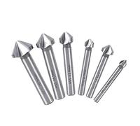 6 Piezas Broca Avellanadoras Metal, Avellanador Taladro Avellanador Conico, Avellanador 90°HSS Juego de Brocas Avellanadoras para Metal, Madera, Aluminio