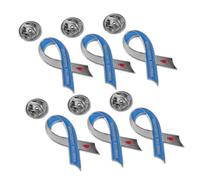 6 Piezas Broche Azul de Concienciación sobre Insignia de Solapa | Aleación, Acabado Pulido, Estilo Distintivo, Uso Diario y Eventos Grupales