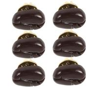 6 Piezas Broche de Mujer Forma de Grano de Café, Resina | Acabado Pulido y Cierre Seguro, Ligero para Ocasiones Sociales y Uso Casual, Color Café