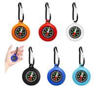 6 Piezas Brújula para Niños Llavero, Mini Brújula Impermeable con Mosquetón para Detalles Cumpleaños Infantiles, Búsqueda del Tesoro y Senderismo al Aire Libre (6 Pcs)