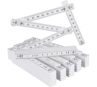 6 piezas BYZESTY Metro plegable de plástico,Regla plegable de 1 metros con 10 secciones(blanco)