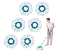 6 Piezas Cabezas de Fregona de Repuesto, Cabezal de Repuesto de fregona Reutilizable, Fuerte absorción, Fácil de Reemplazar, Cabezal de Recambio para Mopa Leifheit, para Todo Tipo de Suelos