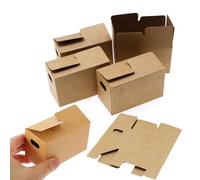 6 Piezas Cajas de Carton 8 x 4,3 x 5 cm, Minicajas de Cartón para Modelo de Casa de Muñecas, Cajas de Regalo de Kraft Pequeñas para Juegos, Colección, Mudanza, Regalos de Festival