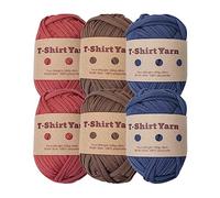 6 piezas camiseta hilo elástico tejido ganchillo tela para espaguetis de punto para mano hilo de bolsa