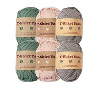 6 piezas camiseta hilo elástico tejido ganchillo tela para espaguetis de punto para mano hilo de bolsa