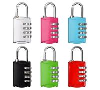 6 Piezas Candado Combinacion 4 Digitos, Cerradura de Combinación Candado Taquilla Gimnasio Impermeable, Candado Numeros, Candado seguridad para Taquillas, Gimnasio, Eqipaje y Maleta Viaje (6PCS)
