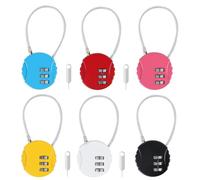 6 Piezas Candados de Combinación, Colores Candado de Alambre para Equipaje, Candados de Seguridad de Combinación de Numerico 3 Dígito para Gimnasio Maleta Equipaje, con 4 Codificadores