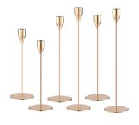 6 Piezas Candelabros Decorativos de Velas,Moda,Candelabros para Velas,Candelabro Dorado de Boda de Estilo Retro, cenas románticas, Aniversario y Ceremonias de Boda