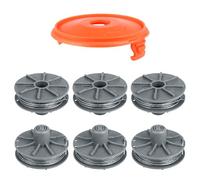 6 Piezas Carrete de Recambio 5307-20 con Tapa de Carrete 5344-20 para Cortacésped Art.8846, 8847, 8848, 9805, 9806, 9807, 9808, 9809