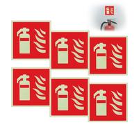6 Piezas Cartel Extintor Adhesivo Fuerte, Cartel Extintor Extra Fotoluminiscente, Rojo Autoadhesivo Extintor, Cartel Extintor Original Protecticure, Señal de Extintor Según ISO para Lugares Públicos