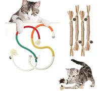 6 Piezas Cat Catnip Juguetes De Cuerda Gatos Cuerda de Juguete Catnip Gatos Cuerda Hierba para Gatos Cuerdas Cortas para Morder para Gatos Juguetes Gato para Limpiar Los Dientes y Liberar El Estrés
