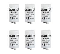 6 Piezas Cebador Fluorescente Lighting Starter, Tubos de 4-65W y 220-240V Arrancador Universal para Tubos Fluorescentes y de Neón, Encendido Rápido Seguros, para Uso Doméstico, Comercial e Industrial