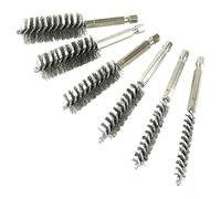 6 Piezas Cepillo de perforación de Acero Inoxidable,Cepillo de alambre con mango hexagonal,Cepillo Limpieza Acero Inoxidable con Alambre retorcido,para Llave de Impacto,Taladro o lijadora de Barra