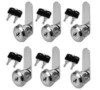 6 Piezas Cerradura de Leva, Cerradura de Seguridad para Buzón, Cerradura de Seguridad Cerraduras de Taquillas con 12 Llaves para Buzón, Cajón, Casillero, Armario, Buzón, Etc (20 mm)