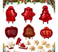 6 piezas Christmas One Press Hand Pie Maker, Holiday Mini Pie Mold, Holiday Mini Molde de Pastel, Holiday Mini Molde para tartas, Navidad One-Press Mano Máquina de Pastel, para fiestas, pasteles