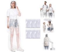 6 Piezas Chubasquero Transparente Desechables,Poncho Impermeable,Chubasqueros Impermeable con Capucha y Mangas,Plegable Poncho Emergencia Impermeable,para Viajes, Picnic, Deportes