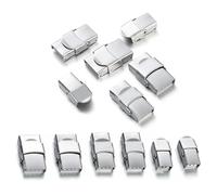 6 piezas Cierre de acero inoxidable con gancho de mordaza para correa de reloj, cierre para pulsera de silicona y cuero, joyería, hebilla de encaje DIY