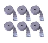 6 Piezas Cinchas De Amarre Trinquete Profesional, con Correas con Hebilla Metálica Cincha De Carga, para Portabicis Coche Accesorios Kayak con Carraca Pulpos para Baca (25 mm * 1 m, Gris Beige)