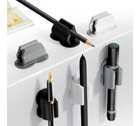 6 Piezas Clip para Portalápices,Portalápices Adhesivo para Escritorio y Pared,Clip para Bolígrafo de Silicona Suave para Escuela,Aula,Estudiante, Maestro y Accesorios de Oficina (Negro,Gris,Blanco)