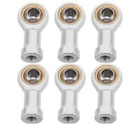 6 Piezas Cojinete de Articulación Ojo de Pez M8x1.25 | Rosca Interna, Instalación Rápida y Lubricación, Uso Industrial y Automotriz, Color Plata