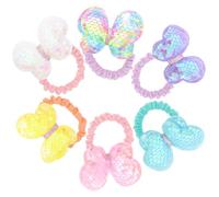 6 Piezas Coleteros Lazo de Lentejuelas, Tejido Brillante | Uso Diario y Fotos al Aire, Diseño Delicado y Versátil, se Lleva Muñeca Coletas
