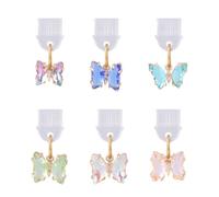 6 Piezas Colgante de Tapón Antipolvo de Mariposa, Colorido Colgante de Tapón Antipolvo de Teléfono Móvil Colgante de Puerto de Carga Tipo C Bonito Colgante de Tapón Antipolvo USBC