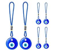6 Piezas colgantes de cristal azul para el mal de ojo collares con colgante de mal de ojo con ojo azul turco Regalo de Bendición con Colgante de Amuleto Joyería de Collar de Protección de Suerte 4CM