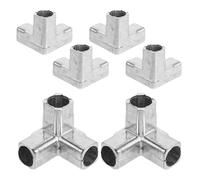 6 Piezas Conector de Armario de 13mm, Metal, Triple Vía, Plata | Estantería y Zapatero, Montaje Portátil y Fácil, Ajuste Modular para Armario y Pisos Pequeños