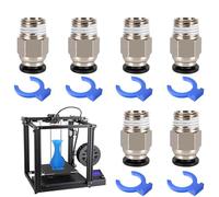 6 Piezas Conector NeumáTico Con 6 Conectores RáPidos NeumáTicos Circlip Azul Conector De Tubo Conectores De Empuje Recto Conector RáPido Para Enchufes De Impresoras 3d