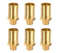 6 Piezas Connector de Manguera de Lengüeta de Latón 19mm * 1/4" Manguera Cola Barb Connector para Agua, Combustible, Aire