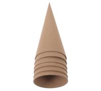 6 Piezas Cono de Papel Kraft Caqui para Manualidades Halloween y Navidad | Estructura Estable y Autoportante, Adecuado para Figuras Navideñas, Sombreros Cónicos y Decoraciones