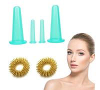 6 Piezas Copas Masaje Celulitis, Ventosas al Vacío de Silicona Anti Celulitis Ventosas Cuidado para Antienvejecimiento Reducción de Arrugas, Entosa de Masaje Faciales de Silicona
